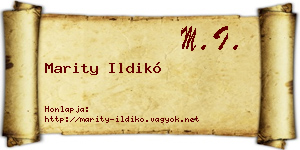 Marity Ildikó névjegykártya